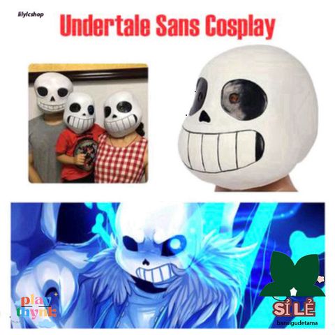 Mặt Nạ Mắt Xanh Sans Halloween - Phụ Kiện Game Undertale Cho Hacker - Đạo Cụ Nhập Vai Ngày Lễ Hội