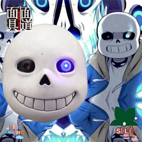Mặt Nạ Mắt Xanh Sans Halloween - Phụ Kiện Game Undertale Cho Hacker - Đạo Cụ Nhập Vai Ngày Lễ Hội