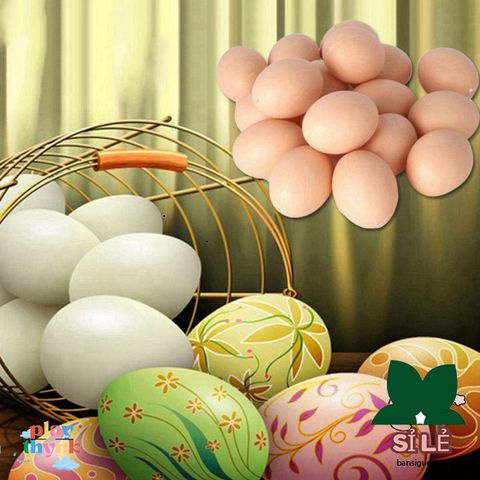 Trứng Giả Thủ Công Mô Phỏng Gà Mái - Đồ Chơi Dự Tiệc Phục Sinh Giáo Dục Cho Trẻ Em 10 Cái/ Bộ