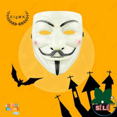 Mặt Nạ V for Vendetta Guy Fawkes - Phụ Kiện Cosplay Halloween Độc Đáo, Phong Cách Hacker Cho Tiệc Tùng và Lễ Hội