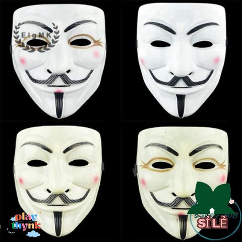 Mặt Nạ V for Vendetta Guy Fawkes - Phụ Kiện Cosplay Halloween Độc Đáo, Phong Cách Hacker Cho Tiệc Tùng và Lễ Hội