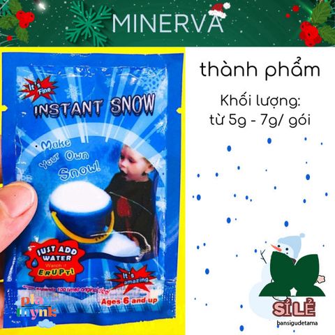 Bộ 10 Túi Bột Tuyết Nhân Tạo Trang Trí Giáng Sinh - Phụ Kiện Làm Slime Sáng Tạo, An Toàn, Không Độc Hại