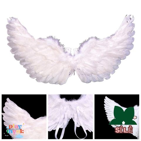Cánh Thiên Thần Lông Vũ Cao Cấp - Phụ Kiện Thời Trang Cho Halloween, Hóa Trang Hoàn Hảo Cho Trẻ Em và Người Lớn