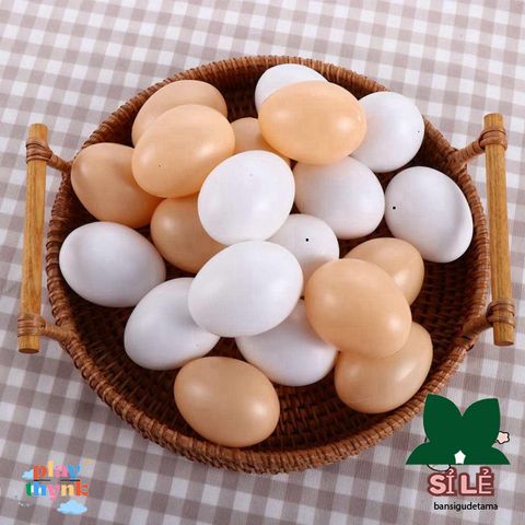 Bộ 10 Trứng Giả Mô Phỏng Cho Gà Con - Đồ Chơi Giáo Dục & Dụng Cụ Dự Tiệc Gia Cầm An Toàn Cho Trẻ Em