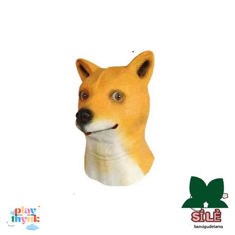 Mặt Nạ Chó Shiba Silicon - Phụ Kiện Cosplay Vui Nhộn, Đồ Chơi Halloween Độc Đáo, Troll Nhau Hấp Dẫn