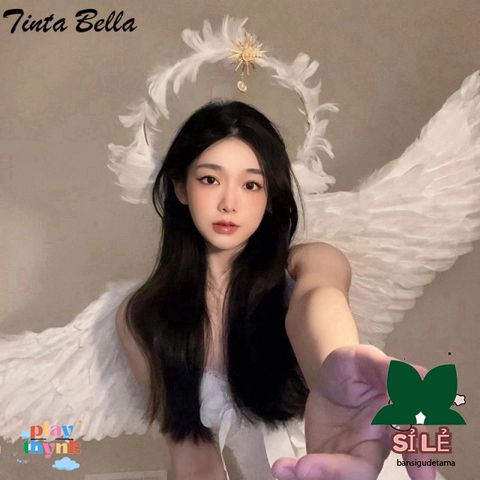 Bộ Trang Phục Halloween Cánh Thiên Thần & Băng Đô Đen Trắng - Trang Phục Cosplay Lễ Hội Cho Bữa Tiệc Halloween