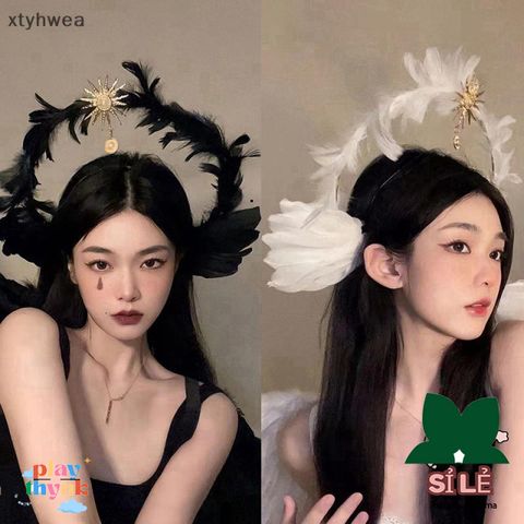 Mũ Tiara Lông Vũ Baroque Trắng - Phụ Kiện Thời Trang Lấp Lánh Cho Bữa Tiệc Quyến Rũ, Chất Liệu Cao Cấp, Gói 1/2 Cái