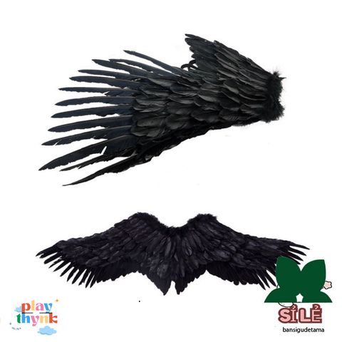 Cánh Thiên Thần Đen & Trắng Gập Gọn - Phụ Kiện Cosplay Unisex Chất Lượng Cao Dành Cho Sân Khấu Và Biểu Diễn