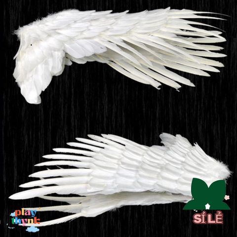 Cánh Thiên Thần Đen & Trắng Gập Gọn - Phụ Kiện Cosplay Unisex Chất Lượng Cao Dành Cho Sân Khấu Và Biểu Diễn