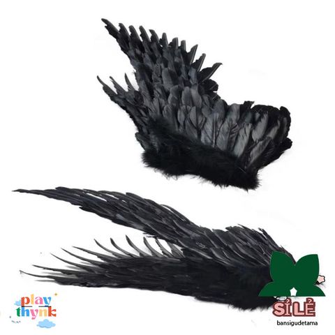 Cánh Thiên Thần Đen & Trắng Gập Gọn - Phụ Kiện Cosplay Unisex Chất Lượng Cao Dành Cho Sân Khấu Và Biểu Diễn