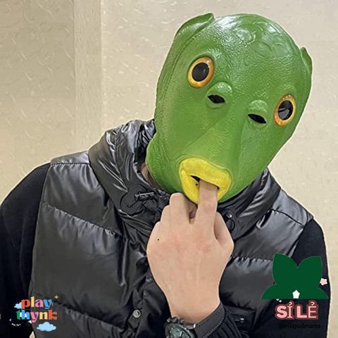 Mũ Cá Cosplay Halloween - Màu Hồng & Xanh Lá, Phù Hợp Cho Người Lớn & Trẻ Em, Trang Phục Hóa Trang Quái Vật Thú Vị