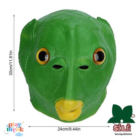 Mũ Cá Cosplay Halloween - Màu Hồng & Xanh Lá, Phù Hợp Cho Người Lớn & Trẻ Em, Trang Phục Hóa Trang Quái Vật Thú Vị