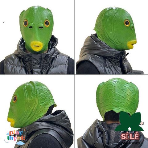 Mũ Cá Cosplay Halloween - Màu Hồng & Xanh Lá, Phù Hợp Cho Người Lớn & Trẻ Em, Trang Phục Hóa Trang Quái Vật Thú Vị