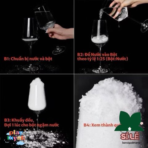 Bột Nhân Tạo Tuyết Trắng - Trang Trí Giáng Sinh và Tiểu Cảnh, Tạo Hình Người Tuyết - Phụ Kiện Chụp Ảnh Độc Đáo