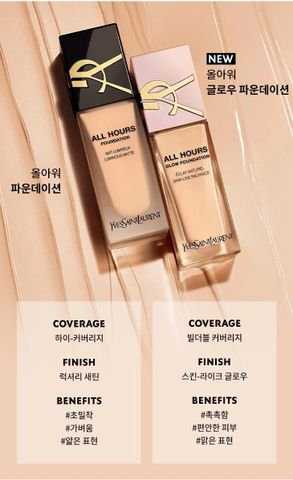 Kem Nền Yves Saint Laurent YSL All Hours Glow Foundation Tone LC1 - Che Phủ Hoàn Hảo, Dưỡng Ẩm, Rạng Rỡ Da Mặt Chính Hãng