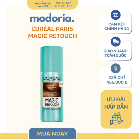 Xịt Phủ Bạc Tạm Thời L'Oréal Paris Magic Retouch Màu Nâu Đậm 75ml - Che Phủ Tóc Bạc Nhanh Chóng Và Dễ Dàng