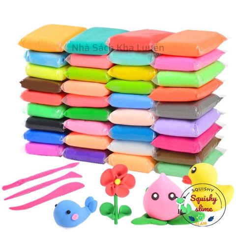 Combo Đất Sét Nhật Tự Khô Cao Cấp 36 Màu - Đất Nặn Sáng Tạo An Toàn Dành Cho Trẻ Em, Dễ Sử Dụng và Thoải Mái Nặn Nghệ Thuật