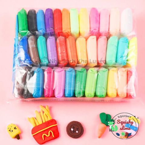 Combo Đất Sét Nhật Tự Khô Cao Cấp 36 Màu - Đất Nặn Sáng Tạo An Toàn Dành Cho Trẻ Em, Dễ Sử Dụng và Thoải Mái Nặn Nghệ Thuật