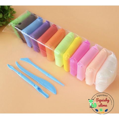Combo 12 Đất Sét Tự Khô Nhật Bản SMARTKIDS - Đồ Chơi Sáng Tạo Siêu Nhẹ An Toàn Cho Bé, Phù Hợp Tạo Butter Slime