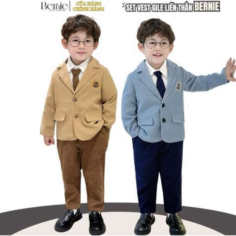 Set Vest BENIE Bé Trai Size 8-11kg Kèm Cà Vạt - Thời Trang Dễ Thương Cho Bé, Phong Cách Sang Trọng, Cute Xỉu