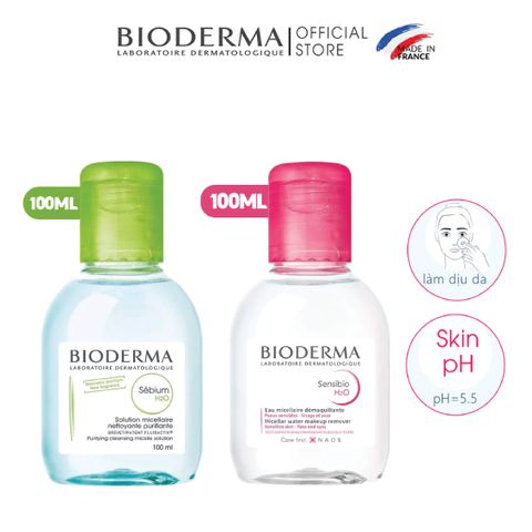 Nước Tẩy Trang Bioderma Sensibio H2O Micellar Water Xanh 100ml - Giải Pháp Làm Sạch Cho Da Nhạy Cảm, Không Gây Kích Ứng, Chính Hãng.