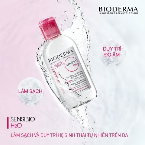 Nước Tẩy Trang Bioderma Sensibio H2O 100ml - Dành Cho Da Nhạy Cảm, Làm Sạch Dịu Nhẹ Không Cần Rửa, Chất Lượng Cao Chính Hãng