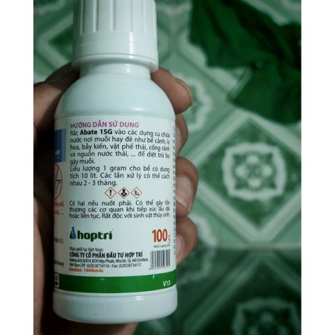 Chế Phẩm Diệt Lăng Quăng Abate 1SG 100g - Ngăn Ngừa Muỗi Trưởng Thành tại Cống Rãnh, Bể Cảnh, Nguồn Nước Đọng