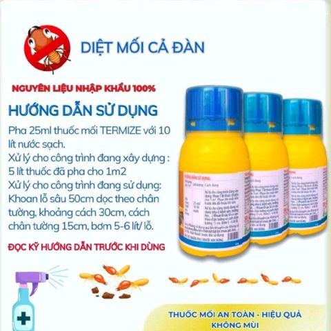 Thuốc Diệt Mối TERMIZE 200SC 50ml - Hiệu Quả Lâu Dài Tận 5 Năm Chỉ Sau 1 Lần Sử Dụng, Dễ Dàng và Tiết Kiệm
