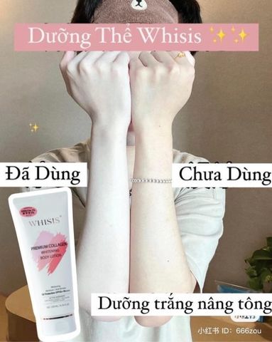 Kem Dưỡng Thể Trắng Da Chống Nắng WHISIS Premium Collagen 200ml - Dưỡng ẩm, làm trắng, bảo vệ da khỏi tia UV - Sản phẩm 