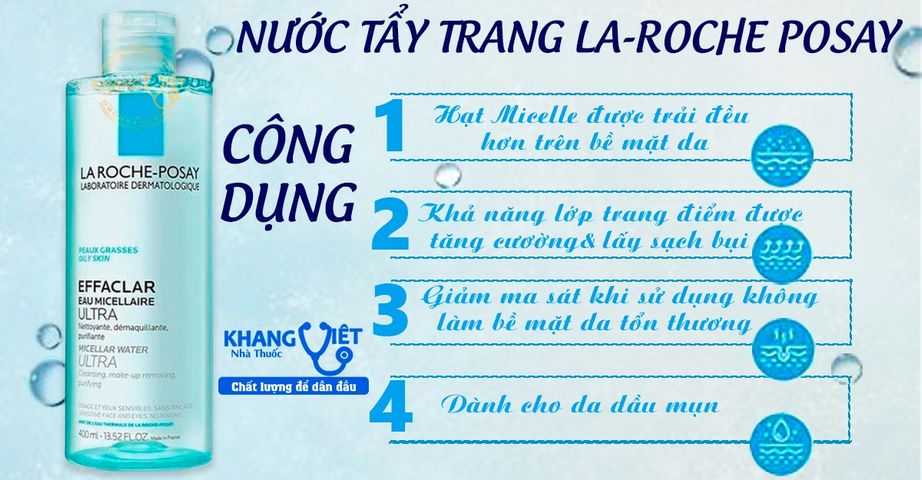 Nước Tẩy Trang La Roche-Posay Micellar Water Ultra 400ml - Giải Pháp Lý Tưởng Cho Da Dầu Mụn, Làm Sạch Dịu Nhẹ, Chống Kích Ứng