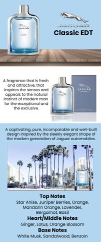 Nước hoa nam Jaguar Classic Blue EDT 100ml - Quà tặng mô hình xe ô tô tinh xảo - Hương thơm sang trọng, đẳng cấp và quyến rũ