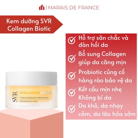 SVR Collagen Biotic Cream 50ml - Kem Dưỡng Tăng Cường Collagen, Căng Mịn Da, Hỗ Trợ Da Lão Hóa, Dưỡng Ẩm Tối Ưu