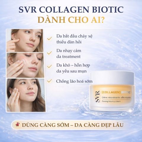 SVR Collagen Biotic Cream 50ml - Kem Dưỡng Tăng Cường Collagen, Căng Mịn Da, Hỗ Trợ Da Lão Hóa, Dưỡng Ẩm Tối Ưu
