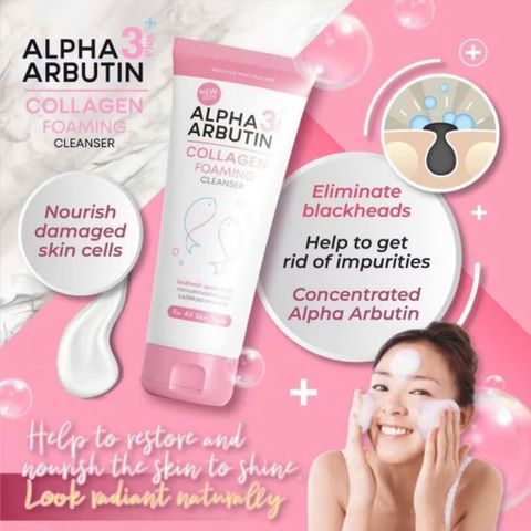 Sữa Rửa Mặt Alpha Arbutin 120ml - Làm Sáng Da, Giảm Nhờn, Ngăn Ngừa Mụn Cho Da Dầu Mịn Màng, Tươi Mát