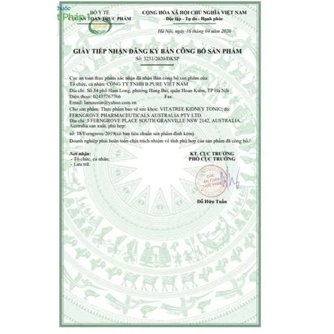 Vitatree Kidney Tonic 100 Viên - Viên Uống Hỗ Trợ Sức Khỏe Thận Từ Thiên Nhiên, Thanh Lọc Cơ Thể, Sản Phẩm Úc.