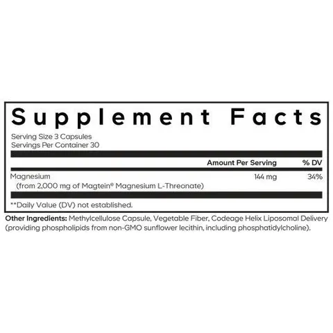Viên uống bổ sung Codeage Liposomal Magnesium L-Threonate 90 viên - Hỗ trợ trí nhớ, giấc ngủ sâu, giảm căng thẳng, khỏe tim mạch