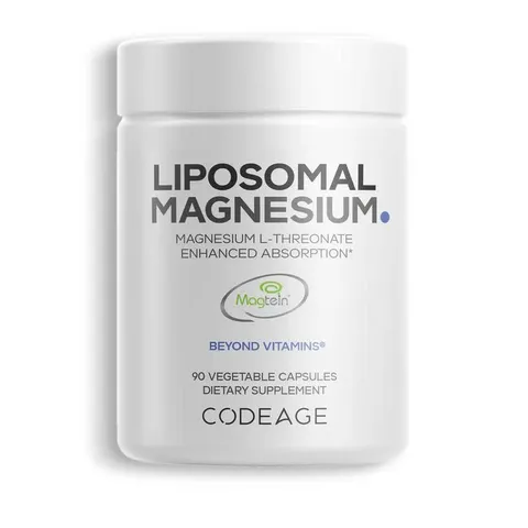 Viên uống bổ sung Codeage Liposomal Magnesium L-Threonate 90 viên - Hỗ trợ trí nhớ, giấc ngủ sâu, giảm căng thẳng, khỏe tim mạch