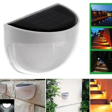 Đèn Tường Năng Lượng Mặt Trời 6 LED - Chiếu Sáng Bền Bỉ, Đèn LED Sạc Pin Qua Ánh Sáng Mặt Trời, Thích Hợp Cho Vườn, Lối Đi, Cầu Thang