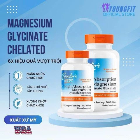 Viên uống bổ sung Magie Doctor's Best High Absorption Magnesium 240 viên - Giải pháp tăng cường sức khỏe hiệu quả từ Mỹ