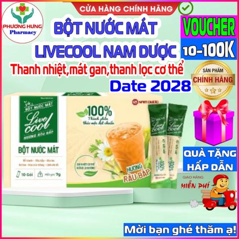 Bột nước mát Livecool Hương râu bắp - Thanh nhiệt, giải độc, mát gan - Hộp 10 gói x 7g, Dùng ngay, Tăng cường sức đề kháng
