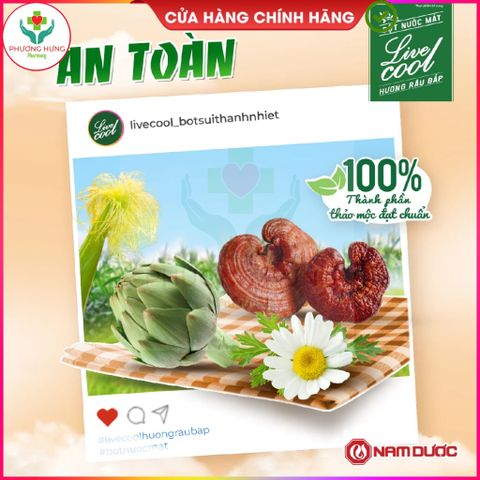 Bột nước mát Livecool Hương râu bắp - Thanh nhiệt, giải độc, mát gan - Hộp 10 gói x 7g, Dùng ngay, Tăng cường sức đề kháng