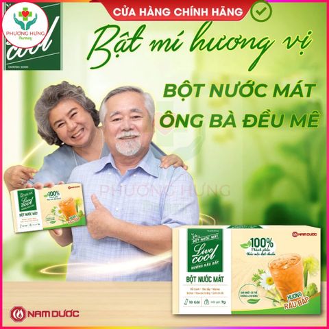 Bột nước mát Livecool Hương râu bắp - Thanh nhiệt, giải độc, mát gan - Hộp 10 gói x 7g, Dùng ngay, Tăng cường sức đề kháng