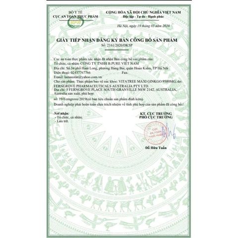 Viên uống Vitatree Maxi Ginkgo 9500mg hỗ trợ sức khỏe trí não - Lọ 60 viên