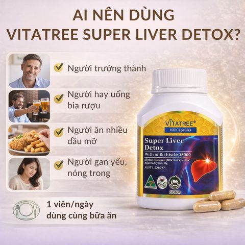 Viên Uống Vitatree Super Liver 100 Viên - Hỗ Trợ Chức Năng Gan, Thanh Lọc Tự Nhiên Từ Úc - Dành Cho Người Uống Bia Rượu, Sinh Hoạt Thất Thường