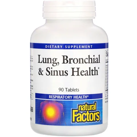 Viên uống Natural Factors hỗ trợ sức khỏe phổi, phế quản và xoang - 90 viên nén bảo vệ hệ hô hấp tự nhiên, tăng cường sức đề kháng