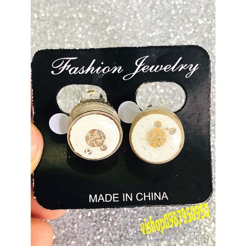 Khuyên tai LED phát sáng độc đáo hình tròn - Bông tai thời trang nữ đẹp, đá Rhinestone ấn tượng