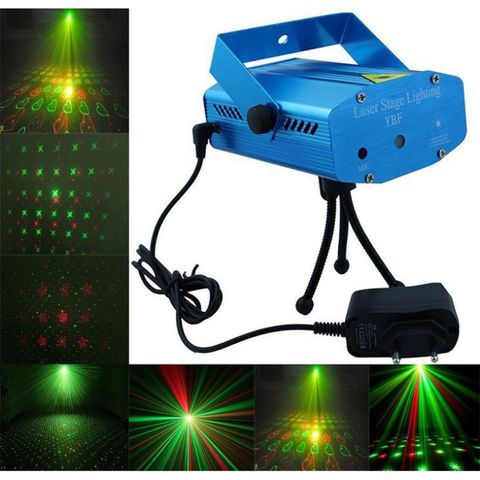 Đèn Laser Mini 6 Trong 1 - Đèn Chiếu Sân Khấu Vũ Trường Trang Trí Karaoke, Tiệc Cưới, Sinh Nhật, Tia Laze Đỏ & Xanh Hấp Dẫn