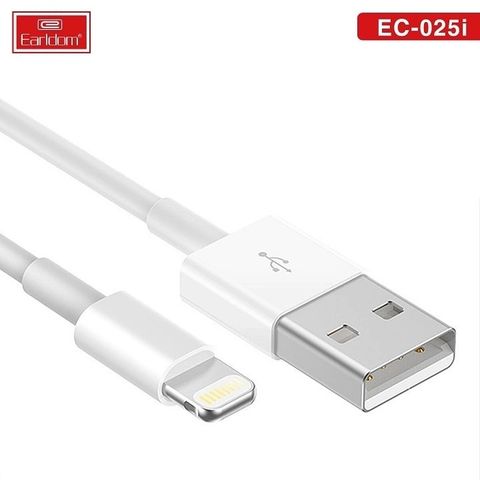Cáp Sạc Nhanh Earldom EC-025i Lightning 2A Dài 1M Cho iPhone/iPad - Chất Liệu TPE Bền Bỉ, Chức Năng Sạc & Truyền Dữ Liệu Ổn Định