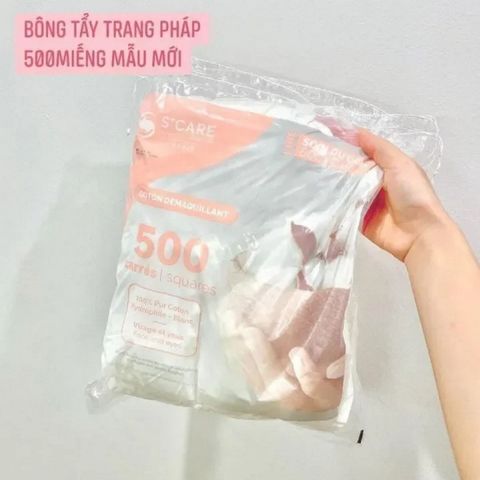 Bông Tẩy Trang S Care Cotton Demaquillant - 500 Miếng Chất Liệu Cotton Mềm Mại, An Toàn Cho Da Nhạy Cảm, Tẩy Trang Hiệu Quả