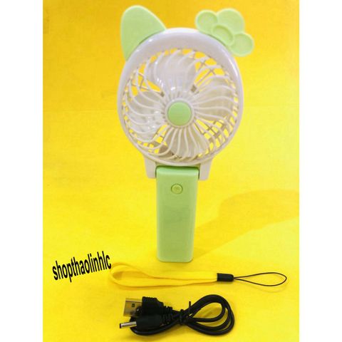 Quạt Mini Cầm Tay Tai Thỏ Dễ Thương Có Thể Gập Gọn - Quạt Sạc USB Đáng Yêu, Phụ Kiện Thời Trang Chụp Ảnh Thú Vị